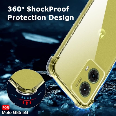 Picture of Motorola G85 Luxury Crystal Clear Shockproof Silicone TPU Back Cover Case