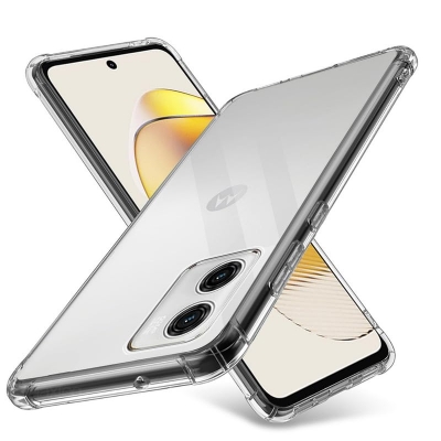 Picture of For Motorola G04 G04s E14   Luxury Crystal Clear Case Soft Silicone Shockproof Transparent Shell TPU Back Cover G04s G04 E14