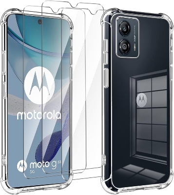 Picture of For Motorola G53 Luxury Crystal Clear Case Soft Silicone Shockproof Transparent Shell TP U Back Cover G53