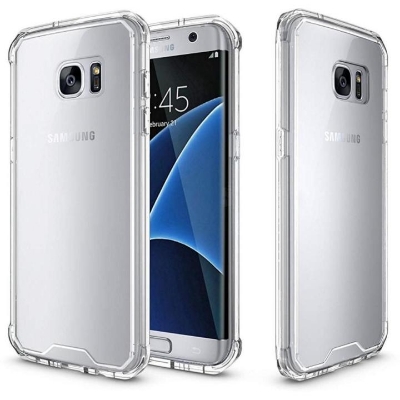Picture of For Samsung Galaxy  S7 edge   Luxury Crystal Clear Case Soft Silicone Shockproof Transparent Shell TPU