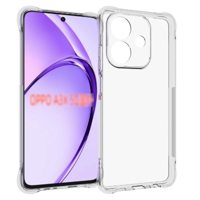 Picture of For Oppo A3x  Luxury Crystal Clear Case Soft Silicone Shockproof Transparent Shell TPU