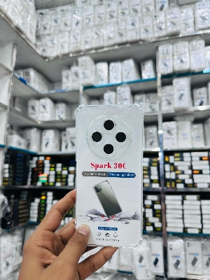 Picture of For Tecno Spark 30c   Luxury Crystal Clear Case Soft Silicone Shockproof Transparent Shell TPU