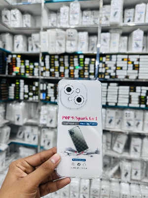 Picture of For Tecno spark Go 1  pop 9 Luxury Crystal Clear Case Soft Silicone Shockproof Transparent Shell TPU