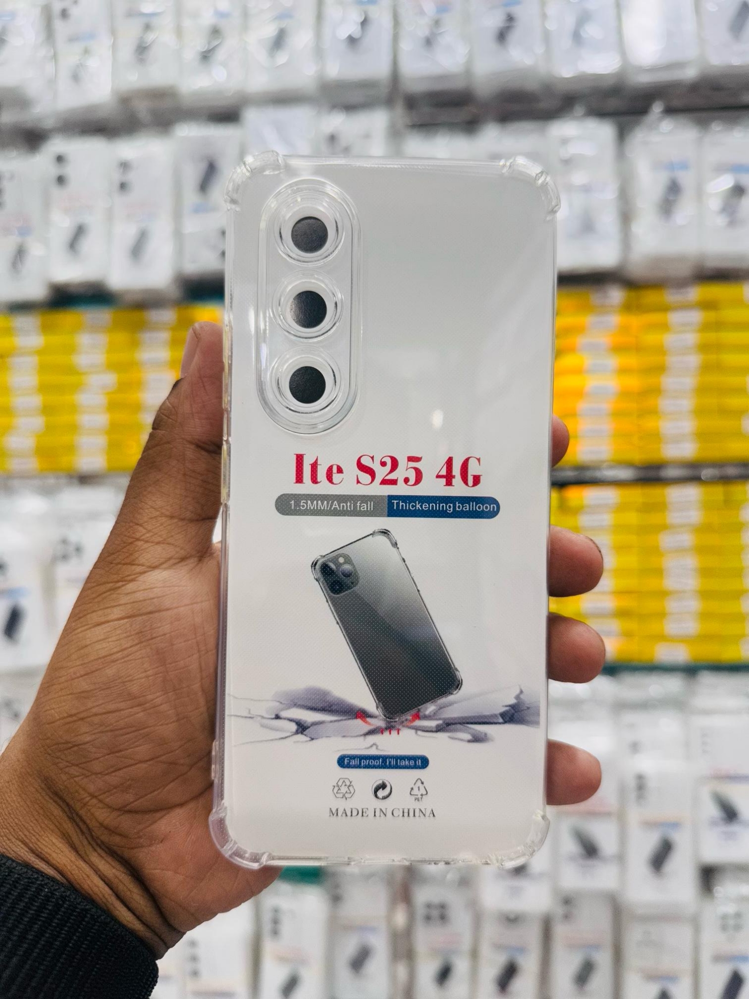 Picture of For Itel S25 4g Silicone Airbag cover Shockproof Transparent Protective Clear Back Cover TPU Case