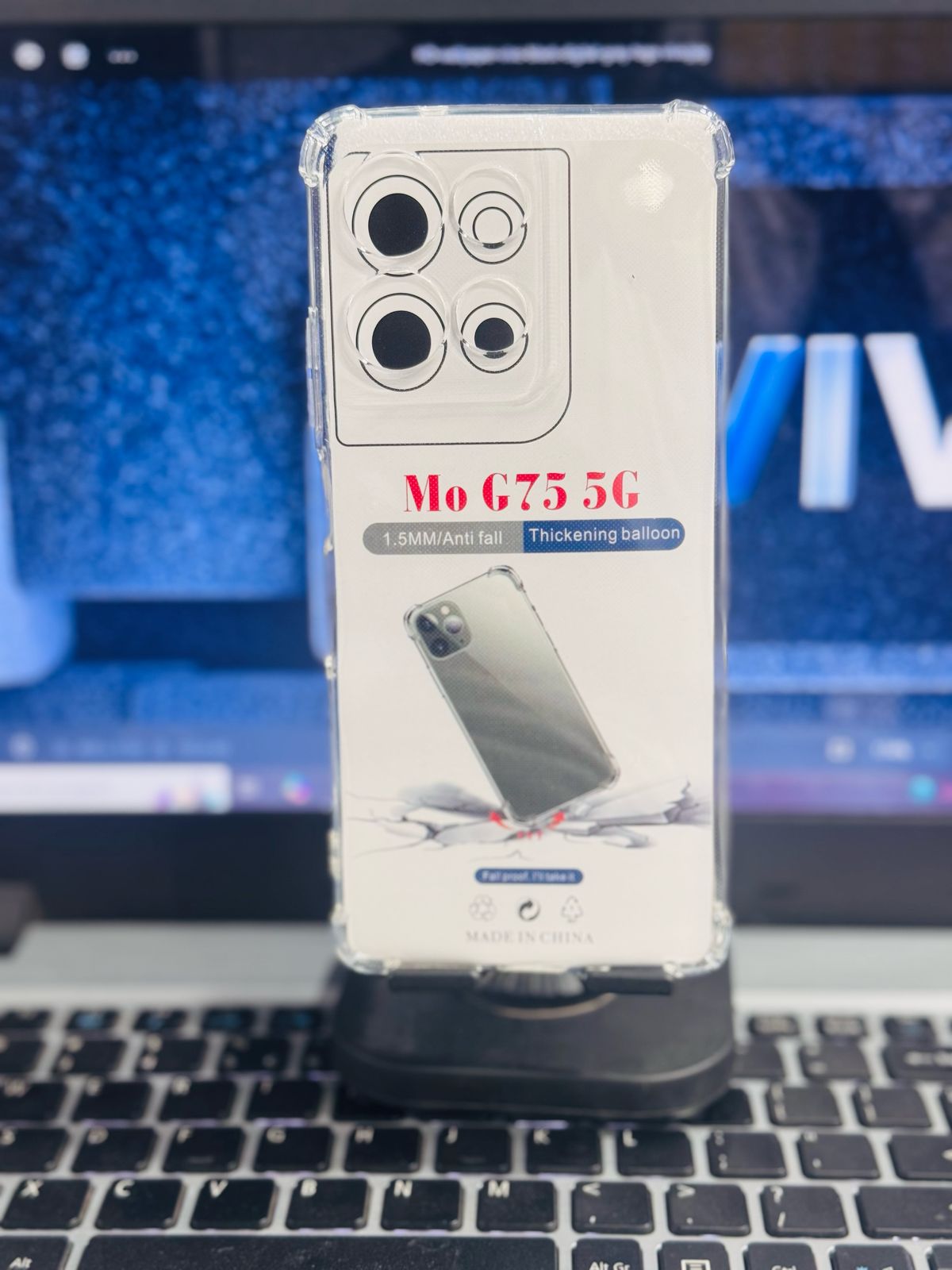 Picture of For Motorola G75 5G  Silicone Airbag cover Shockproof Transparent Protective Clear Back Cover TPU Case