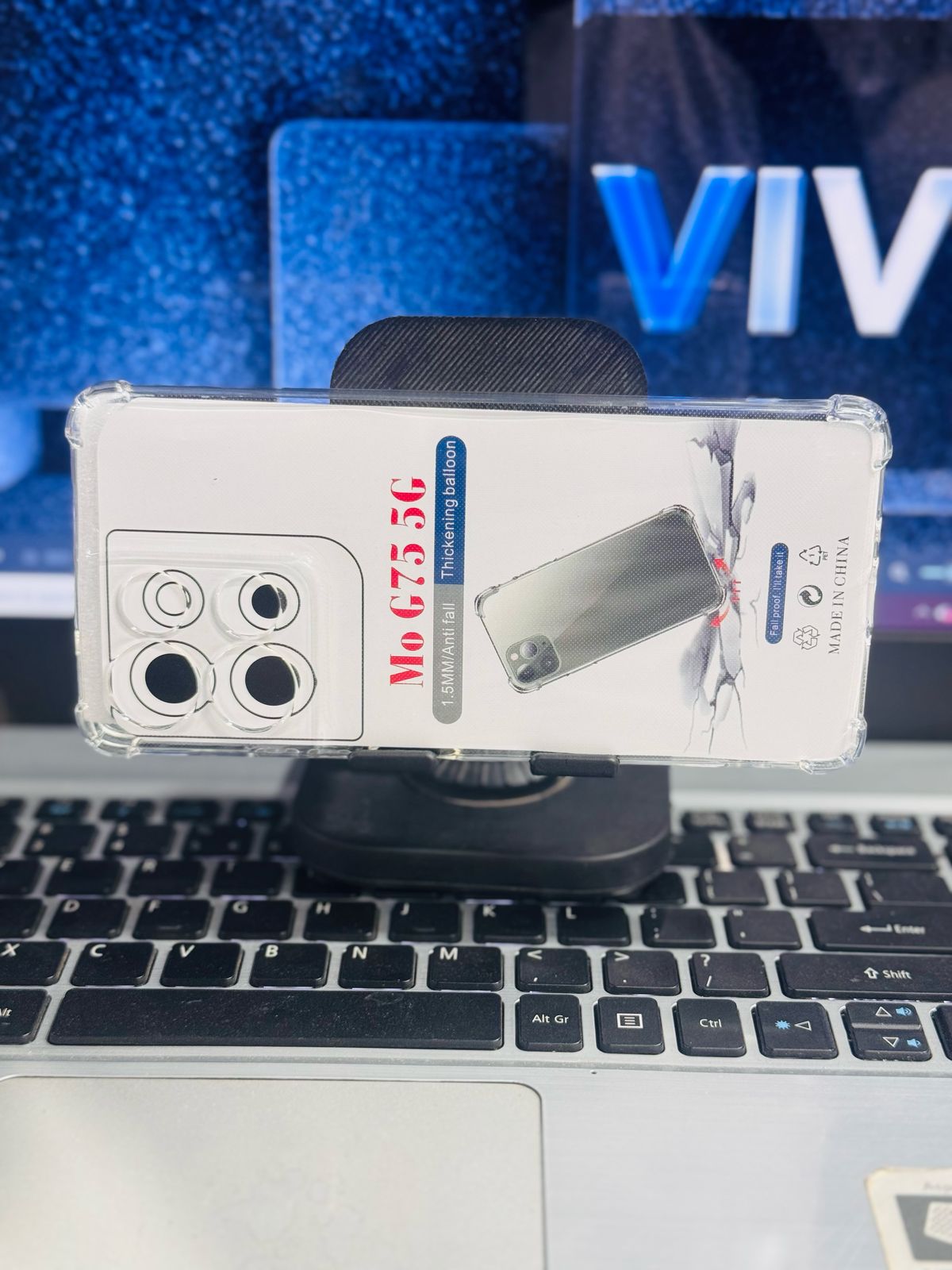 Picture of For Motorola G75 5G  Silicone Airbag cover Shockproof Transparent Protective Clear Back Cover TPU Case