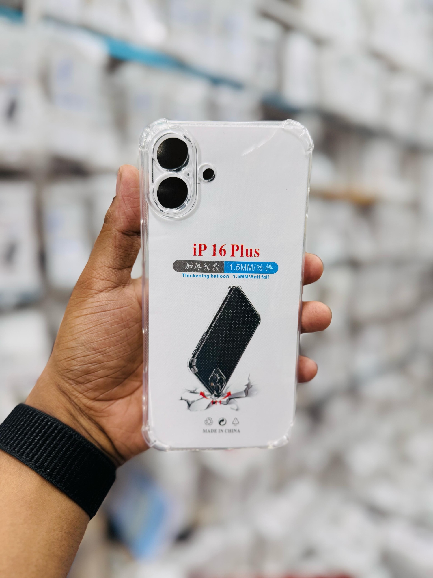 Picture of For Apple I Phone 16 Plus + Silicone Airbag cover Shockproof Transparent Protective Clear Back Cover TPU Case