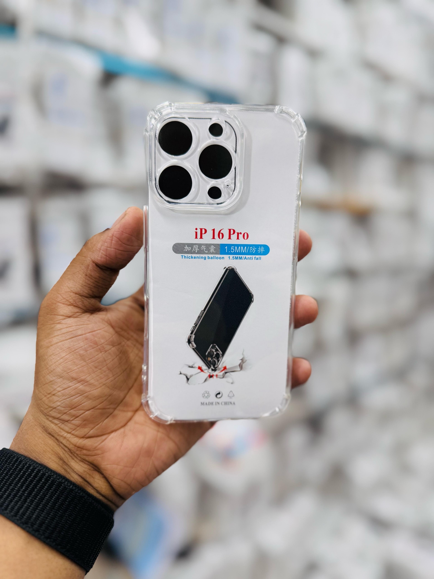 Picture of For Apple I Phone 16 Pro  Silicone Airbag cover Shockproof Transparent Protective Clear Back Cover TPU Case