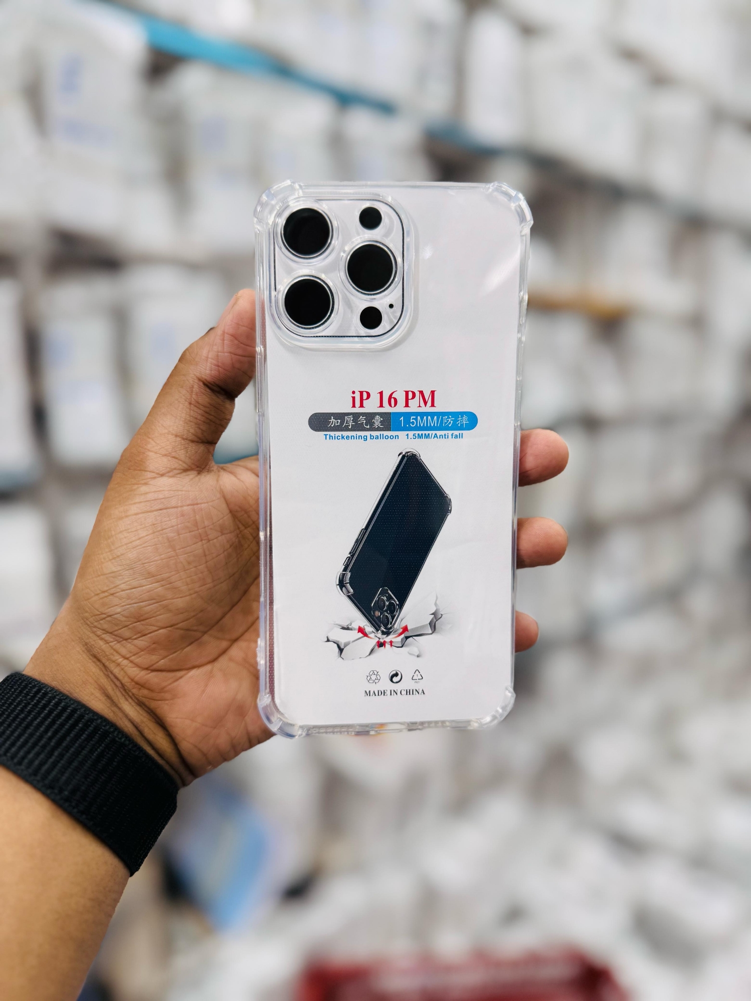 Picture of For Apple I Phone 16 Pro Max Silicone Airbag cover Shockproof Transparent Protective Clear Back Cover TPU Case