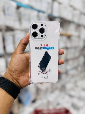 Picture of For Apple I Phone 16 Pro Max Silicone Airbag cover Shockproof Transparent Protective Clear Back Cover TPU Case