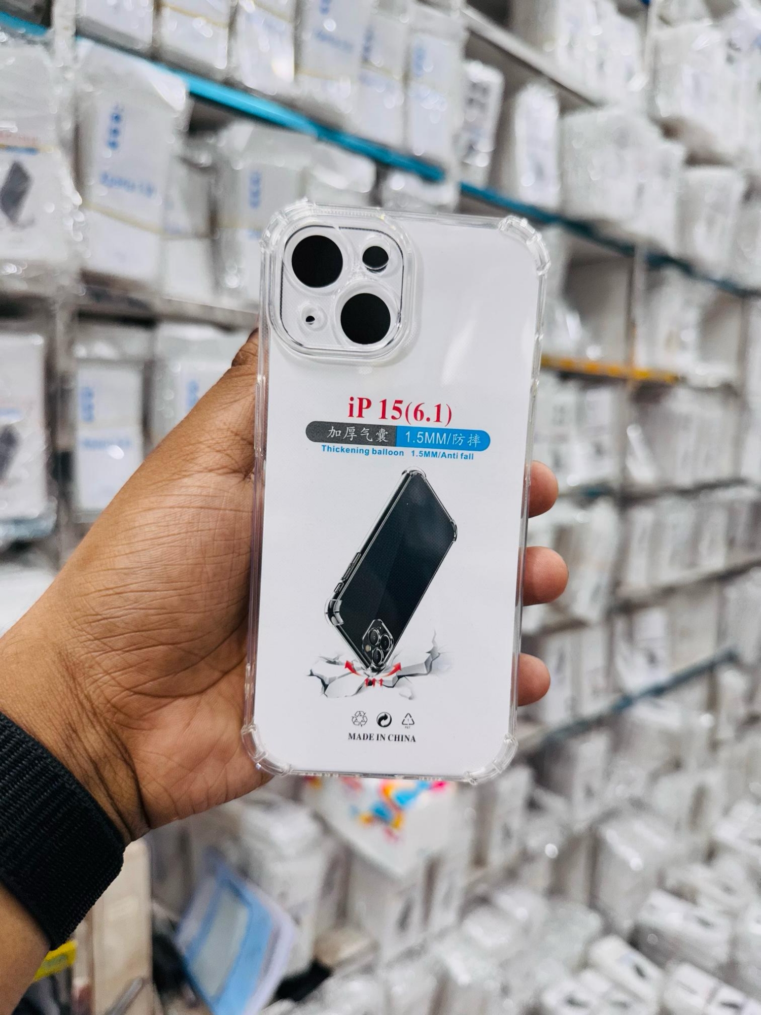 Picture of For Apple I Phone 15  (6.1) Silicone Airbag cover Shockproof Transparent Protective Clear Back Cover TPU Case