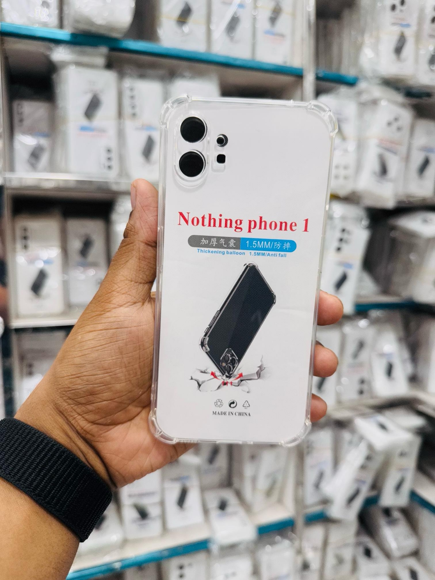 Picture of For Nothing Phone 1 Silicone Airbag cover Shockproof Transparent Protective Clear Back Cover TPU Case