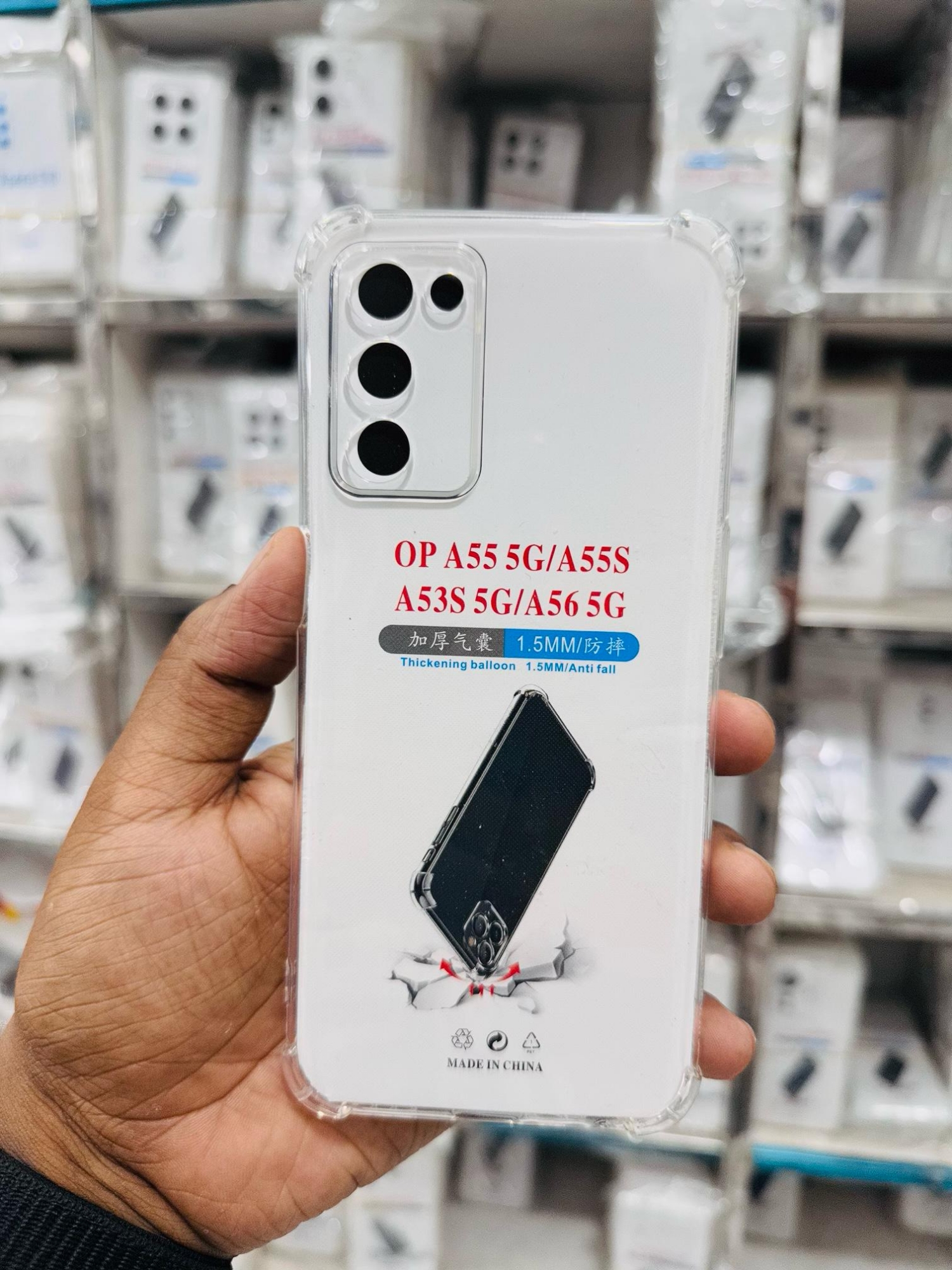 Picture of For Oppo A55  5G / A55S / A53 / A56 5G  Silicone Airbag cover Shockproof Transparent Protective Clear Back Cover TPU Case