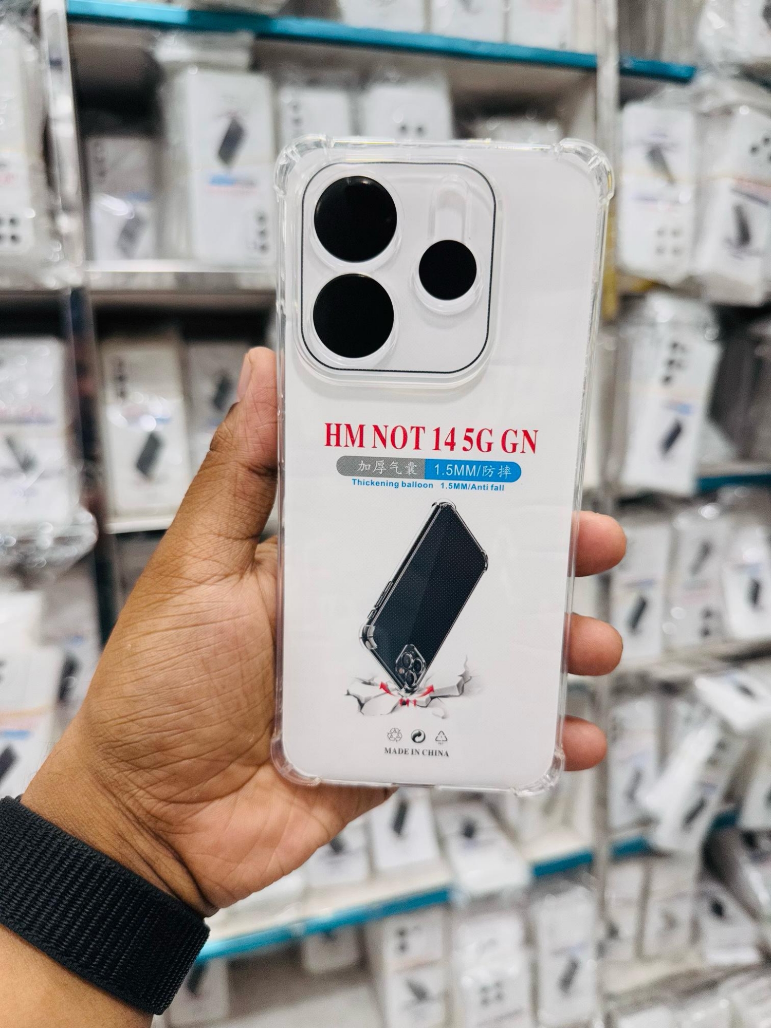 Picture of For Xiaomi Redmi Note 14 5G GN Silicone Airbag cover Shockproof Transparent Protective Clear Back Cover TPU Case