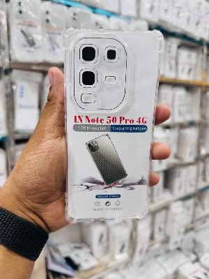 Picture of For Infinix Note 50 Pro 4G Silicone Airbag cover Shockproof Transparent Protective Clear Back Cover TPU Case