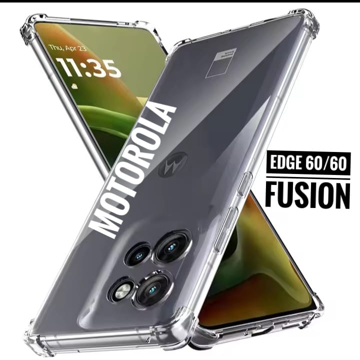 Picture of For Motorola Edge 60 / 60 Fusion  Silicone Airbag cover Shockproof Transparent Protective Clear Back Cover TPU Case
