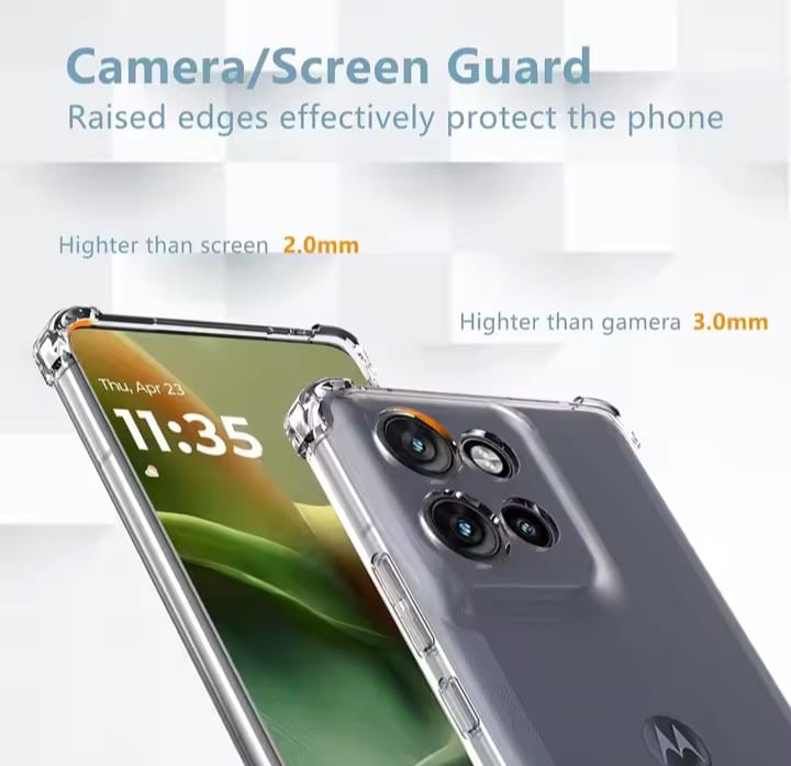 Picture of For Motorola Edge 60 / 60 Fusion  Silicone Airbag cover Shockproof Transparent Protective Clear Back Cover TPU Case