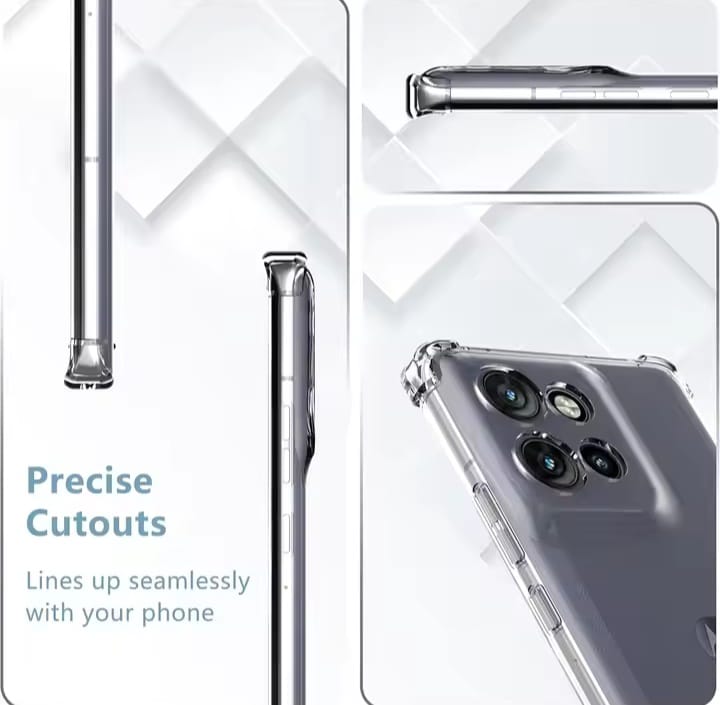 Picture of For Motorola Edge 60 / 60 Fusion  Silicone Airbag cover Shockproof Transparent Protective Clear Back Cover TPU Case