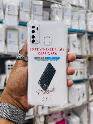 Picture of For Infinix Hot 9 / Note 7 Lite / X655 / X656 Silicone Airbag cover Shockproof Transparent Protective Clear Back Cover TPU Case