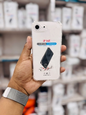 Picture of For Apple I Phone 16E  Silicone Airbag cover Shockproof Transparent Protective Clear Back Cover TPU Case