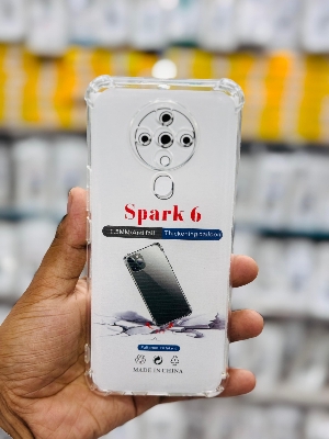 Picture of For Tecno Spark 6  Silicone Airbag cover Shockproof Transparent Protective Clear Back Cover TPU Case