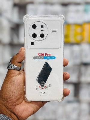 Picture of For Vivo X80 Pro  Silicone Airbag cover Shockproof Transparent Protective Clear Back Cover TPU Case