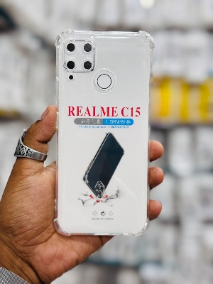 Picture of For Realme C15 Silicone Airbag cover Shockproof Transparent Protective Clear Back Cover TPU Case