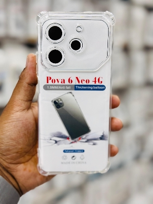 Picture of For Tecno Pova 6 Neo 4G Silicone Airbag cover Shockproof Transparent Protective Clear Back Cover TPU Case