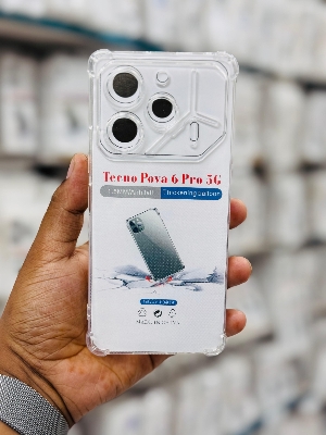 Picture of For Tecno Pova 6 Pro 5G  Silicone Airbag cover Shockproof Transparent Protective Clear Back Cover TPU Case
