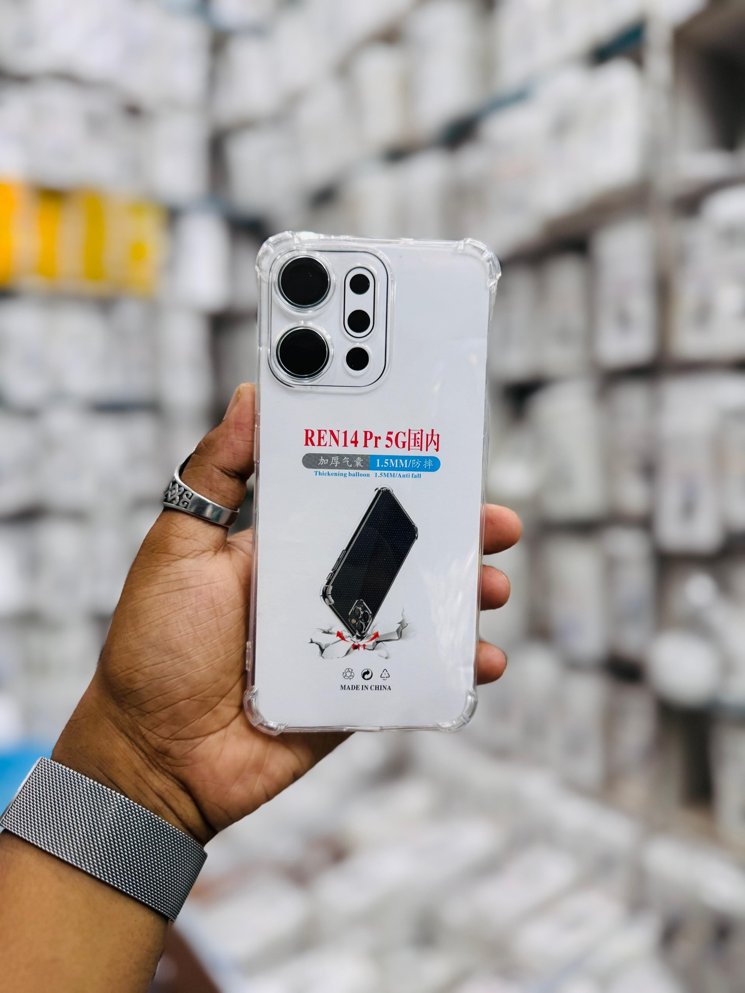 Picture of For Oppo Reno 14 Pro 5G  Silicone Airbag cover Shockproof Transparent Protective Clear Back Cover TPU Case