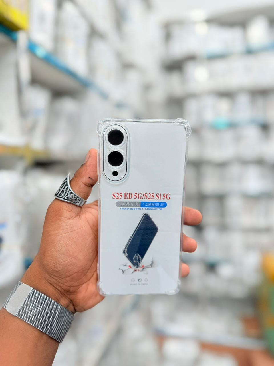 Picture of For Samsung Galaxy S25 Edge  Silicone Airbag cover Shockproof Transparent Protective Clear Back Cover TPU Case