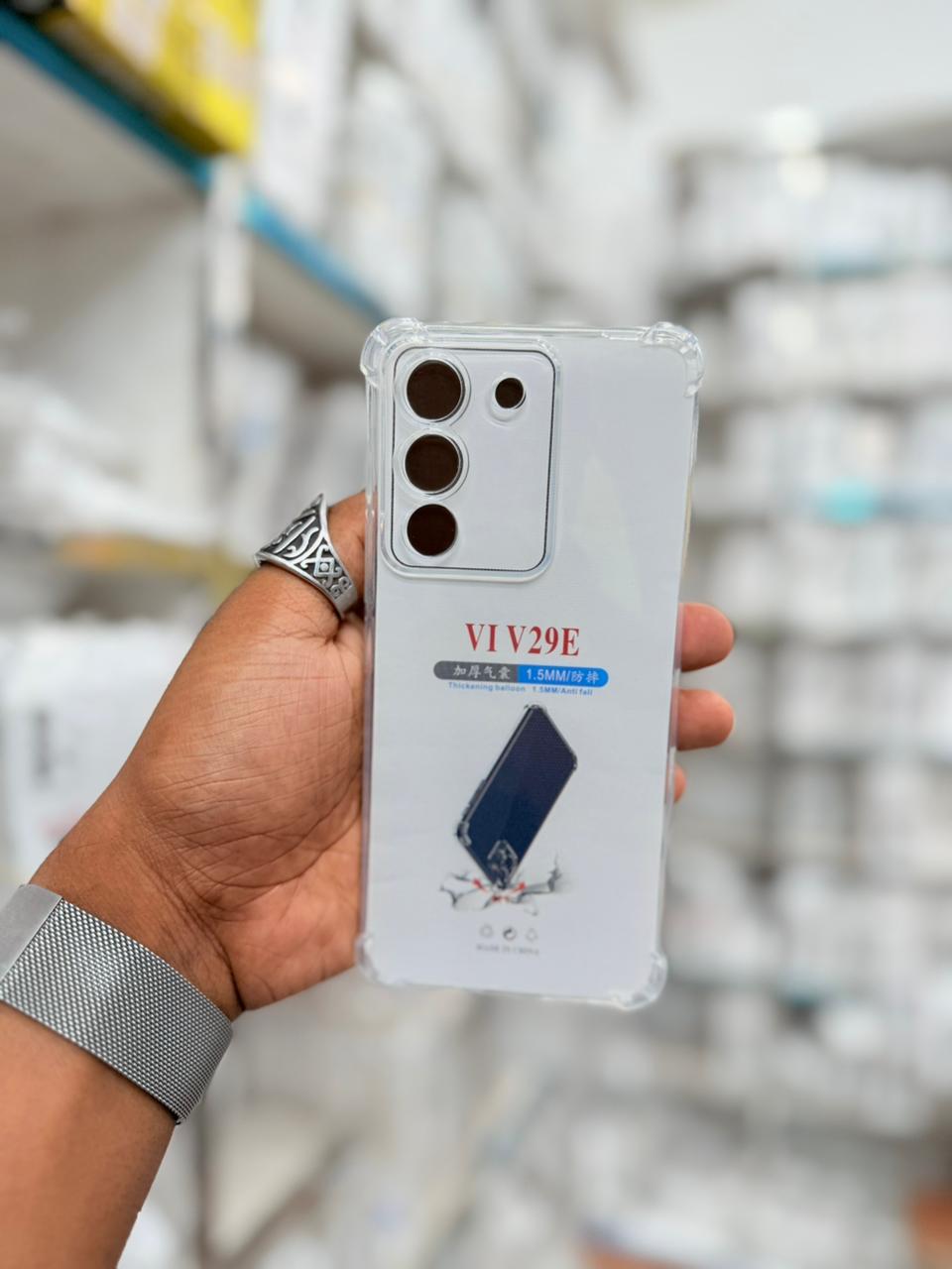 Picture of For  Vivo V29E  Silicone Airbag cover Shockproof Transparent Protective Clear Back Cover TPU Case