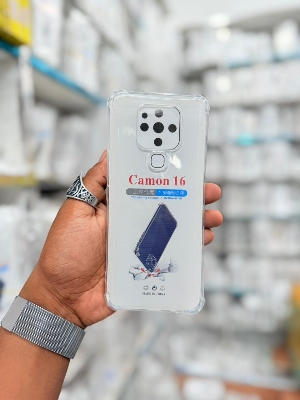 Picture of For Tecno Camon 16  Silicone Airbag cover Shockproof Transparent Protective Clear Back Cover TPU Case