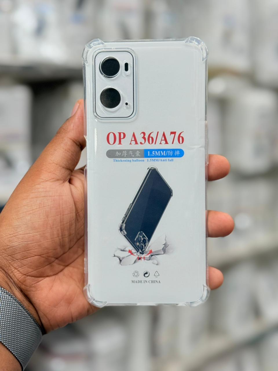 Picture of For Oppo A36 / A76  Silicone Airbag cover Shockproof Transparent Protective Clear Back Cover TPU Case