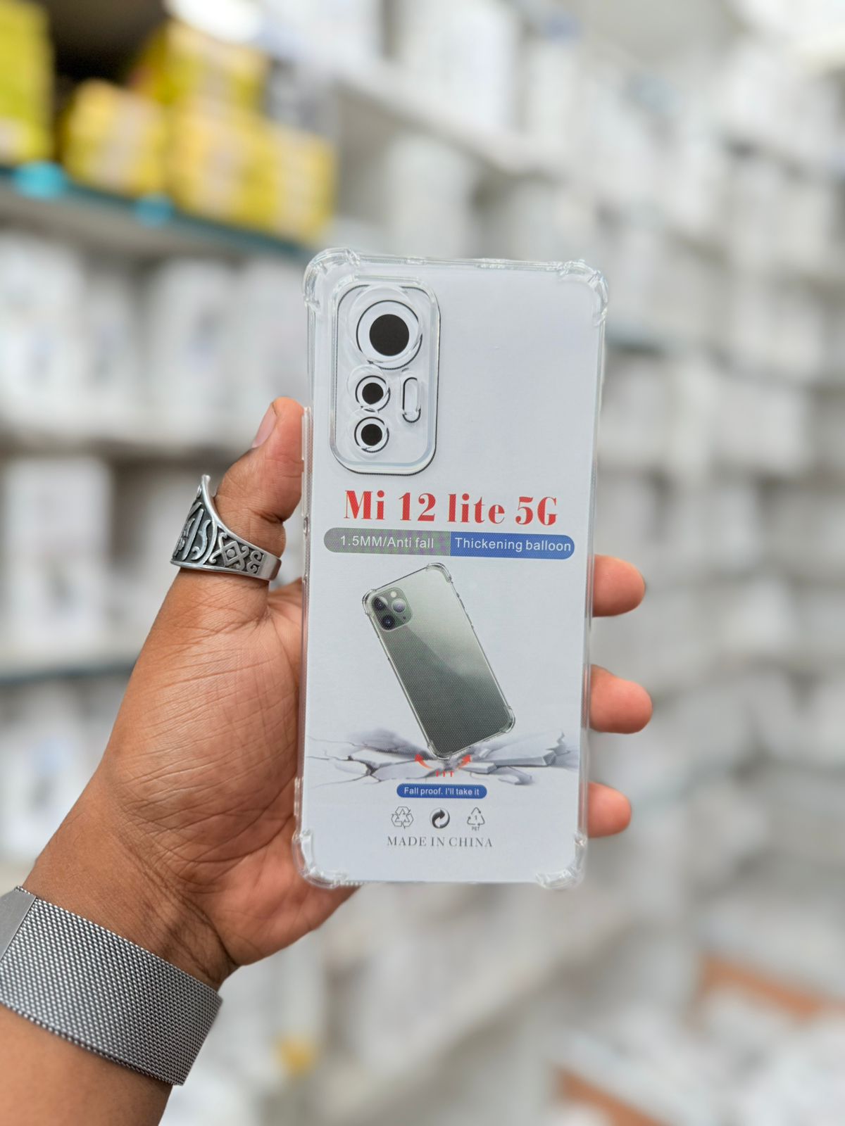 Picture of For Xioami 12 Lite 5G  Silicone Airbag cover Shockproof Transparent Protective Clear Back Cover TPU Case