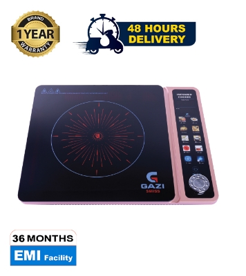 Picture of Gazi Smiss Infrared Cooker IF-HL01 2200W, Energy Efficient, Touch Sensor,  Multiple Cooking Functions, Polished Crystal Glass with Aluminum Ring (Best Price)