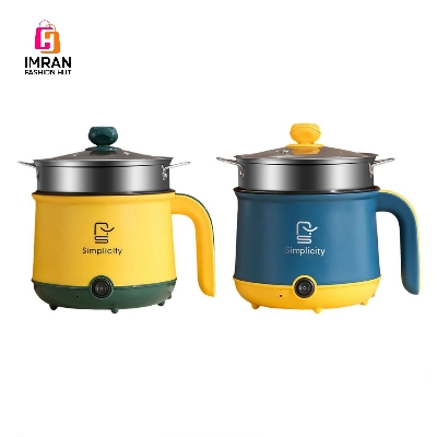 Picture of Simplicity Electric Rice Cooker Samll Multi Cooker Hot Pot Steamer Personal Electric Hot Pot with Stainless Steel Steamer Portable Travel Cooker Multipurpose portable Electric Cooking Pot / Rice Cooker 1.8Liter - Imran Fashion Hut