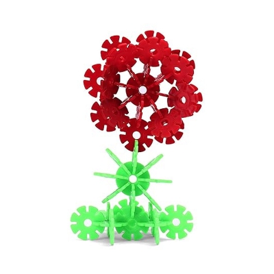 Picture of 100pcs/bag Multicolor Plastic Snowflake Blocks Kids Assembled DIY Toy