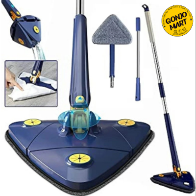 Picture of 360° Rotatable Adjustable Triangle Multifunctional Cleaning Mop Triangle Mop with Stainless Steel Long Handle Push-Pull Squeezing Cleaning Mop for Floor Windows Ceiling