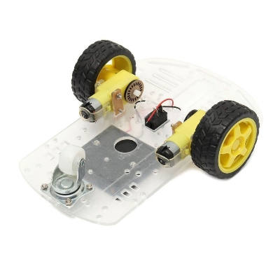 Picture of 2WD Smart Robot Car Chassis Kit 2WD Multi-Functional 2WD Smart Robot Car Single Layer Acrylic Chassis Plate 26cm Kit Without Battery Holder For Arduinos Uno R3 Project
