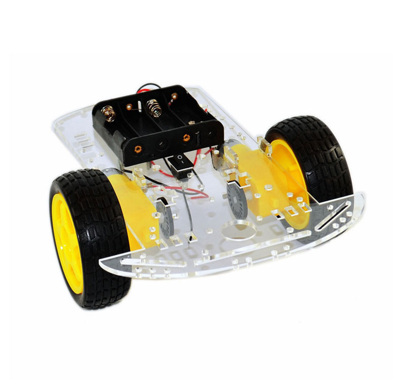 Picture of 2WD Smart Robot Car Chassis Kit 2WD Multi-Functional 2WD Smart Robot Car Single Layer Acrylic Chassis Plate 26cm Kit Without Battery Holder For Arduinos Uno R3 Project