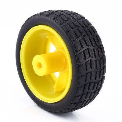 Picture of Robotic Wheel 65x25mm Smart Car Robot Wheel DC 3V 6V Drive Gear Motor Plastic Robotics Wheel With Durable Rubber Tier Robotic Wheel