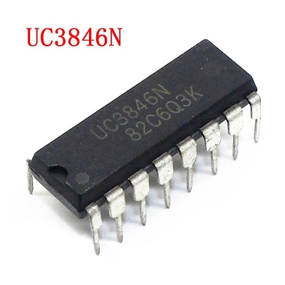 Picture of UC3846P UC3846 UC 3846 Current Mode PWM Controller Integrated Circuit DIP-16 16 Pin Dual In Line Package Chip Electrical Circuitry & Parts