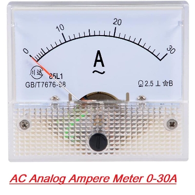 Picture of AC 30A ANALOG AMP Meter AC Analog Ampere Meter 0-30A Gauge Square Panel AC 0-30A Current Amperemeter 30A Analog Panel Ammeter Current Meter For AC 220V Line