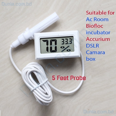 Picture of Digital LCD Display With Temperature Humidity Meter Gauge Thermometer Hygrometer Temperature Sensor Outdoor 1.5M Length Cable Sensor Probe Humidity Temperature Meter
