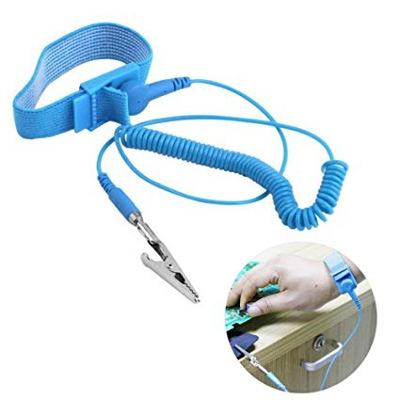 Picture of Anti Static ESD Wrist Strap Discharge Grounding ESD Mat Flexible Coiled Cables Prevent Static Shock Adjustable Antistatic Wrist Strap For Electronics Repair Work Tool - Multi Plug
