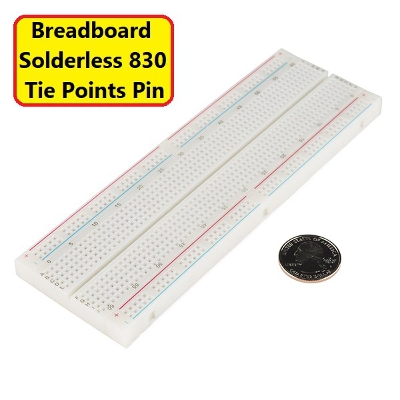 Picture of 830 Point Breadboard Full Size Solderless WHITE Prototyping Test Circuit Board Plug-In 830 Tie Points Pin For Arduino Project Board Cables Connectors DIY - Multi Plug - Multi Plug