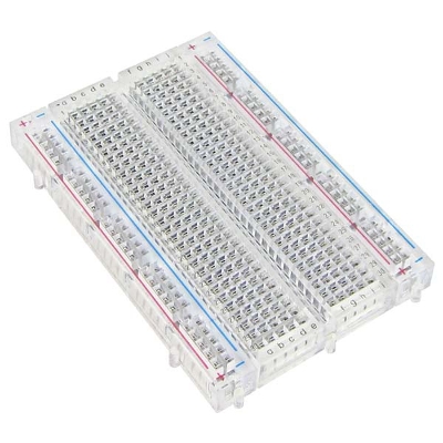Picture of 400 Point TRANSPARENT Breadboard Medium Size Solderless Prototype Test Circuit Board Crystal Plug-in 400 Tie Points Pin Leads For Arduino Project Board DIY