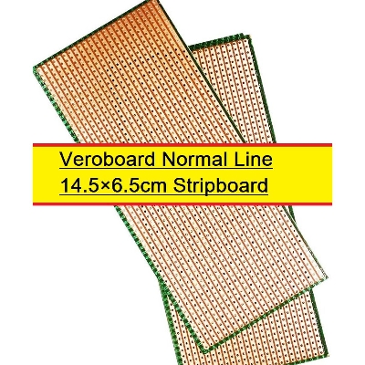 Picture of LINE TYPE VERO BOARD Veroboard Normal Line 14.5×6.5cm Stripboard PCB Printed Circuit Board For Prototyping Designing Weld Soldering Arduino Cables Connectors DIY