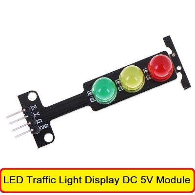 Picture of LED Traffic Light Display DC 5V Module LED Light Bulbs Digital Signal Output Ordinary Red Yellow Green 3 Color Light Separate Control Board For Arduino